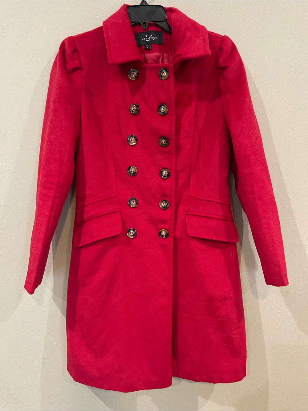 Collection B Red Double-Breasted Pea Coat
